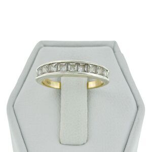 Seta Sterling Silver Vermeil Channel Set Princess Cubic Zirconia Ring Size 5.5